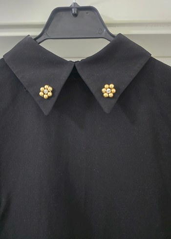 Zara Siyah Düğmeli Uzun Kollu Bluz