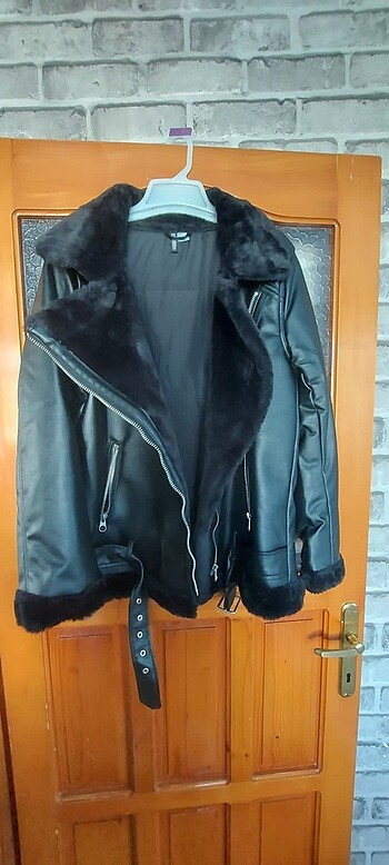 H&M KÜRKLÜ DERİ CEKET M BEDEN