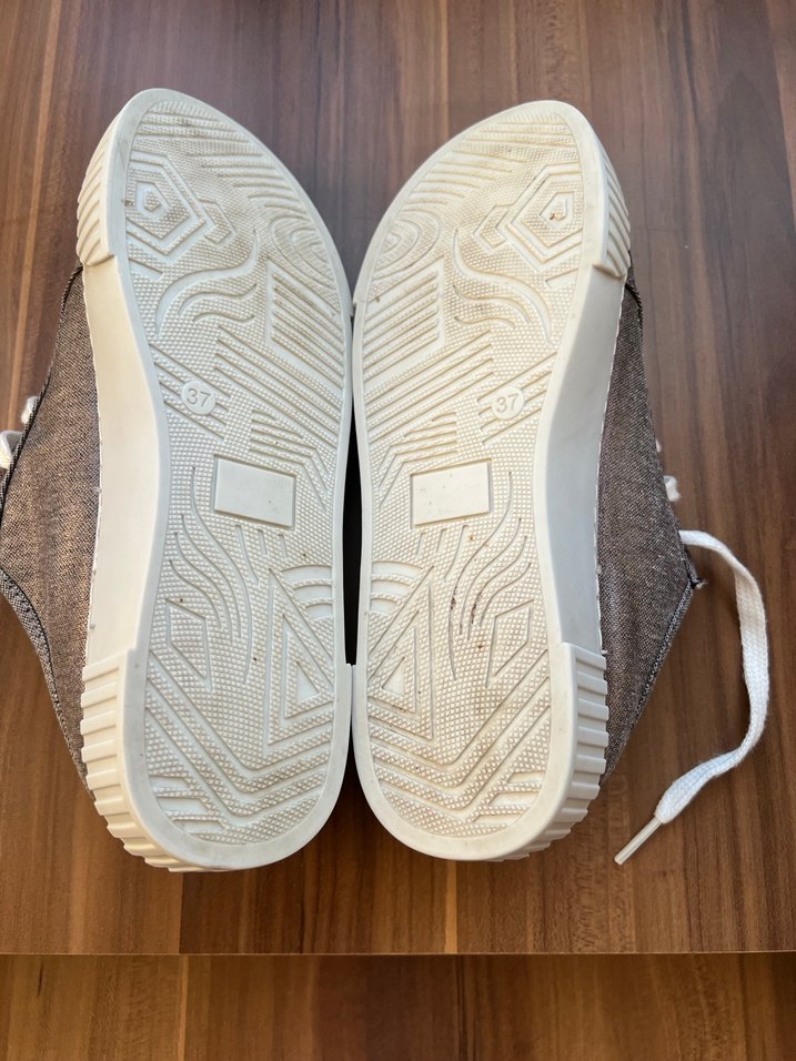 Gri Bağcıklı Kadın  Spor Ayakkabı - Görsel 4