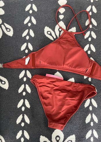 Tarçın Rengi Nakışlı Bohem Bikini Takımı - Görsel 4