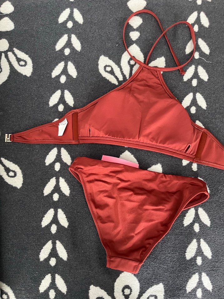 Tarçın Rengi Nakışlı Bohem Bikini Takımı - Görsel 4