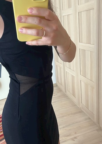 Transparan Bel Detaylı Etiketli Zara Elbise - Görsel 6