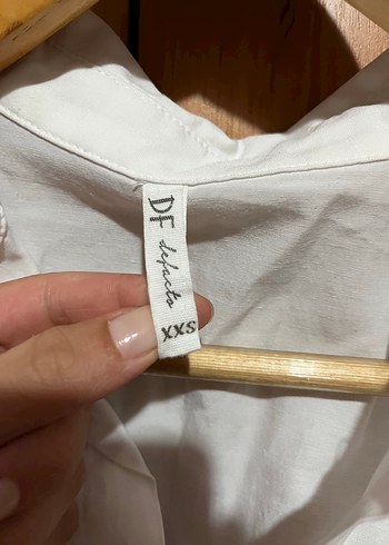 38 Beden Düğmeli Beyaz Kadın Gömlek