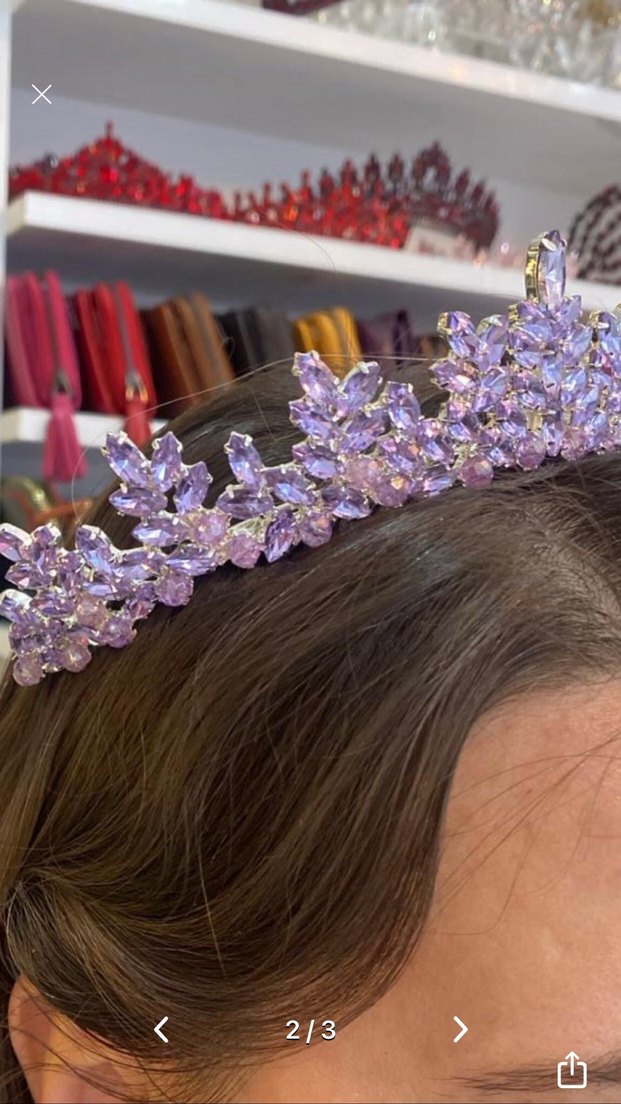 Lila Renk Düğün Tacı - Görsel 2