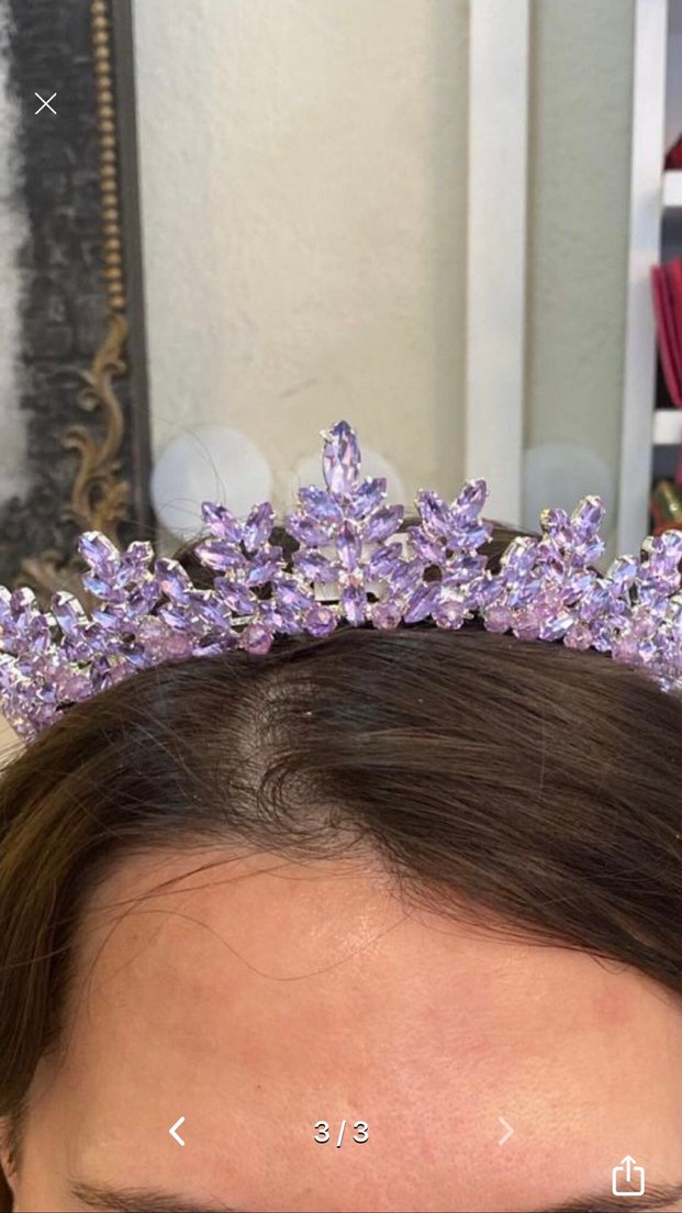 Lila Renk Düğün Tacı - Görsel 3