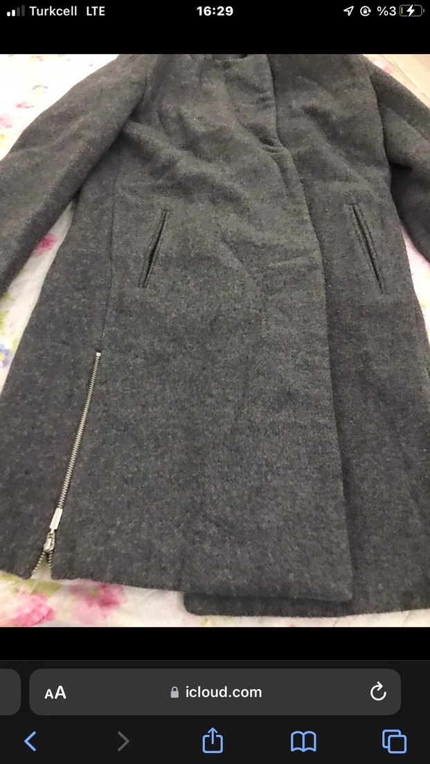 Fermuar Detaylı Antrasit Kaşe Kaban - Görsel 2