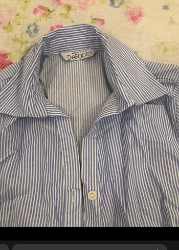 Mavi Çizgili Pamuklu Uzun Kollu Gömlek - Görsel 6