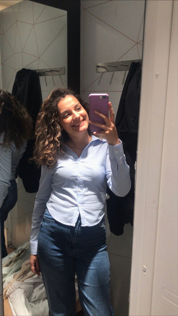 Mavi Çizgili Pamuklu Uzun Kollu Gömlek - Görsel 2