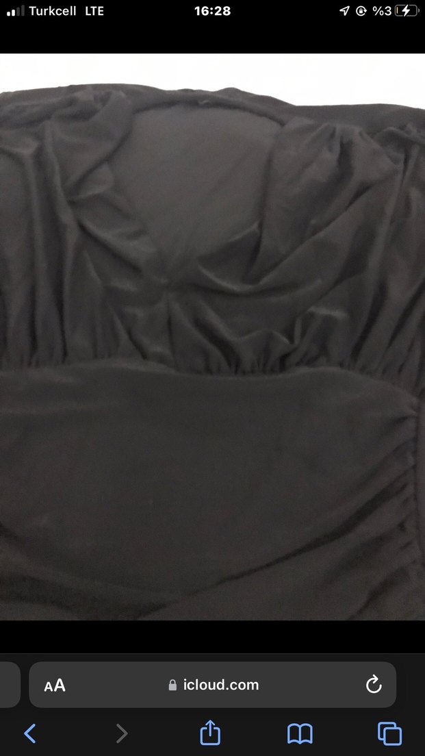 Uzun Kollu Drapeli Siyah Mini Elbise - Görsel 4