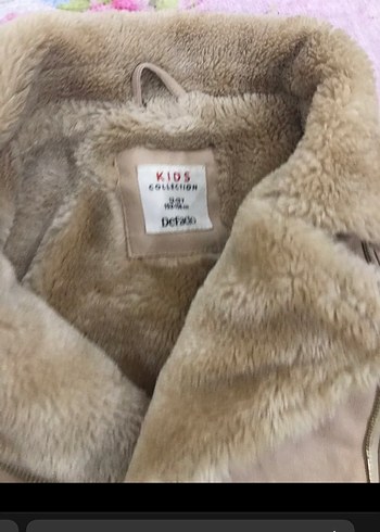 Bej Kadın İçi Peluş Deri Ceket - Görsel 4