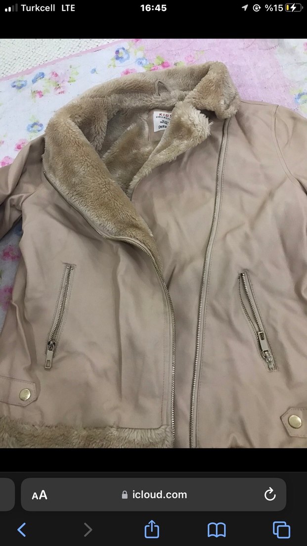 Bej Kadın İçi Peluş Deri Ceket - Görsel 2