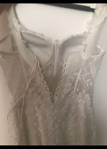 Beyaz Straplez Balık Gelinlik - Görsel 6