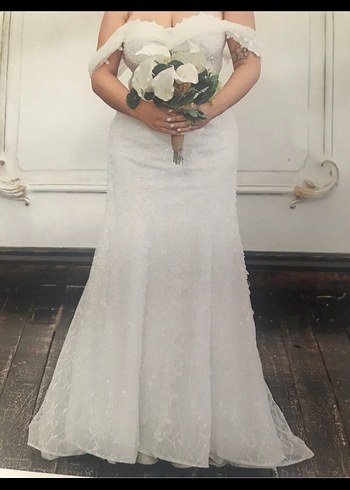 Beyaz Straplez Balık Gelinlik - Görsel 2