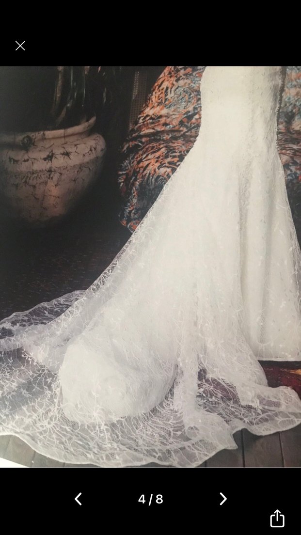 Beyaz Straplez Balık Gelinlik - Görsel 4