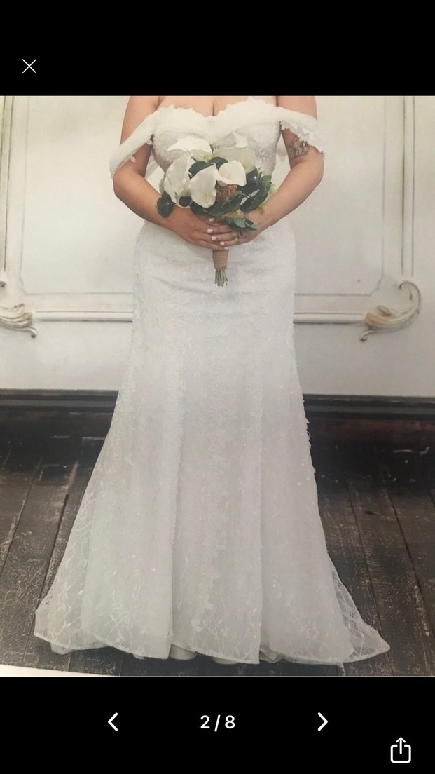 Beyaz Straplez Balık Gelinlik - Görsel 2