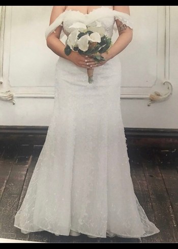 Straplez Beyaz Balık Gelinlik - Görsel 2