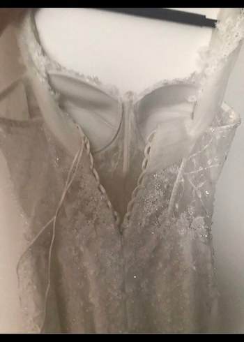 Straplez Beyaz Balık Gelinlik - Görsel 6