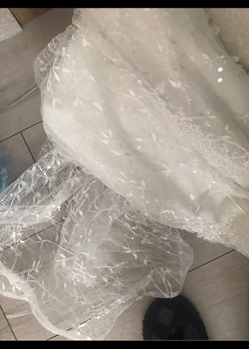 Straplez Beyaz Balık Gelinlik - Görsel 7