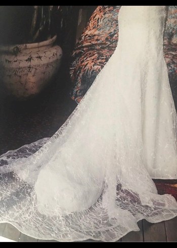 Straplez Beyaz Balık Gelinlik - Görsel 4