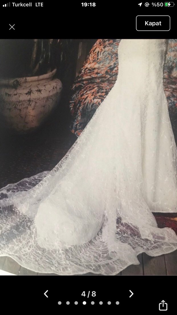 Straplez Beyaz Balık Gelinlik - Görsel 4