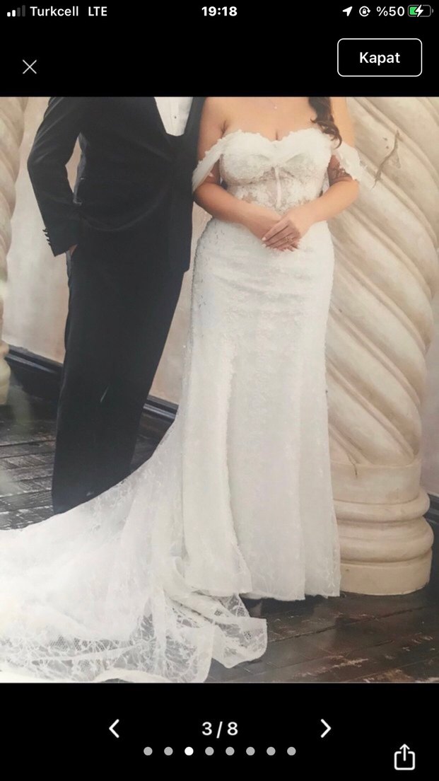 Straplez Beyaz Balık Gelinlik - Görsel 3