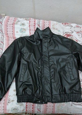 Düğmeli Siyah Deri Erkek Ceket - Görsel 2