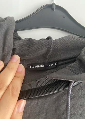 l Beden Gri Kadın Kapüşonlu Sweatshirt