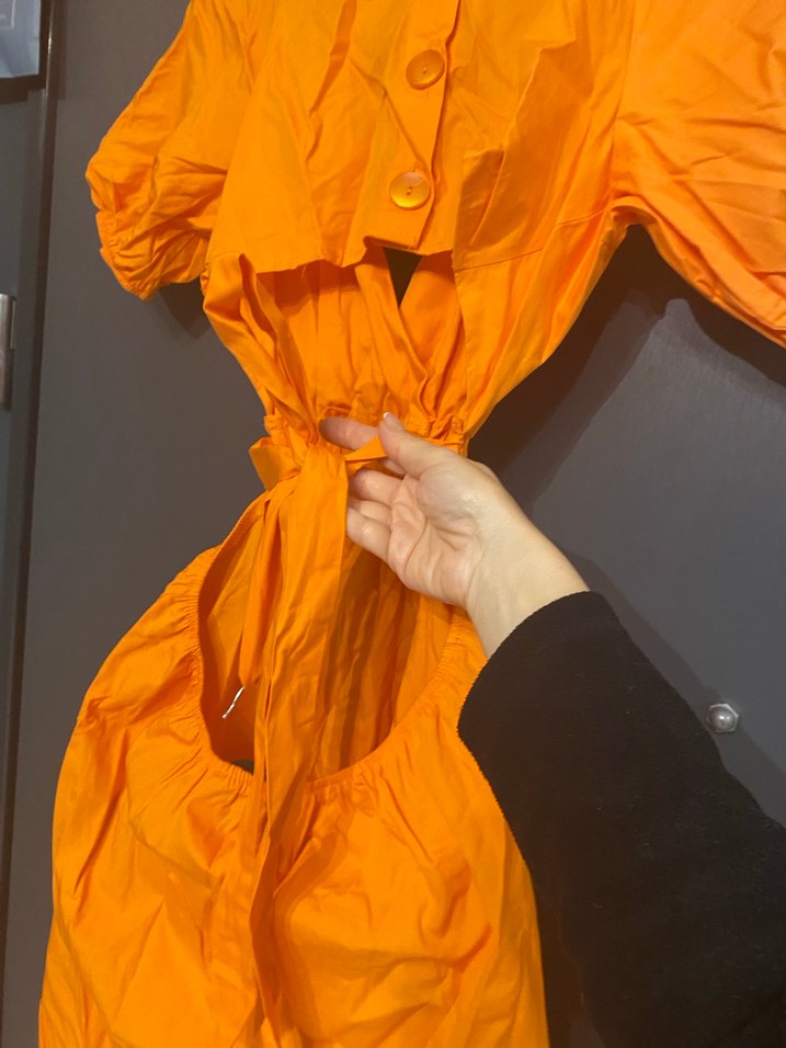 Turuncu uzun Bohem Elbise - Görsel 5