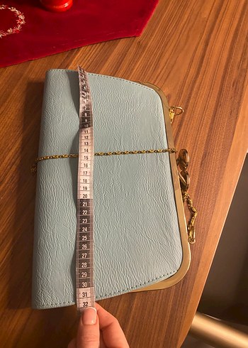 Zincir Detaylı Turkuaz Kadın Portföy Çanta - Görsel 5