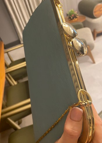 Zincir Detaylı Turkuaz Kadın Portföy Çanta - Görsel 6