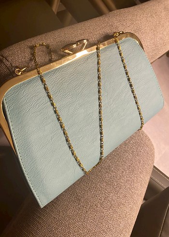 Zincir Detaylı Turkuaz Kadın Portföy Çanta - Görsel 3