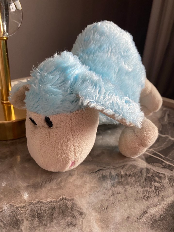 Pastel Mavi Peluş Oyuncak Koyun - Görsel 5