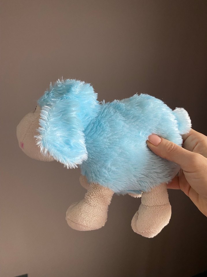 Pastel Mavi Peluş Oyuncak Koyun - Görsel 4
