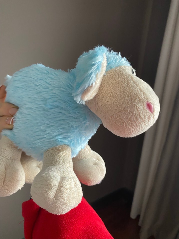 Pastel Mavi Peluş Oyuncak Koyun - Görsel 2