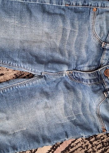 kız Çocuk Mavi Kot Şort Bol Kesim - Görsel 4