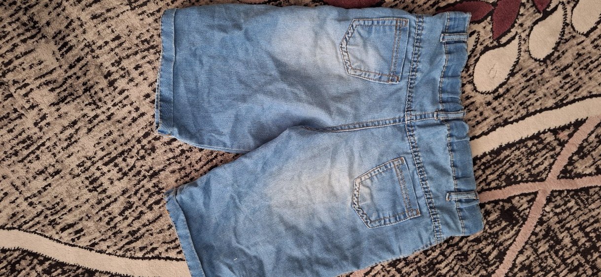 kız Çocuk Mavi Kot Şort Bol Kesim - Görsel 3