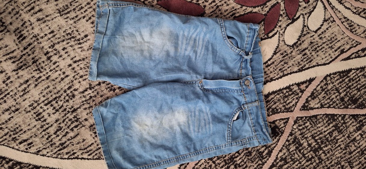 kız Çocuk Mavi Kot Şort Bol Kesim - Görsel 2