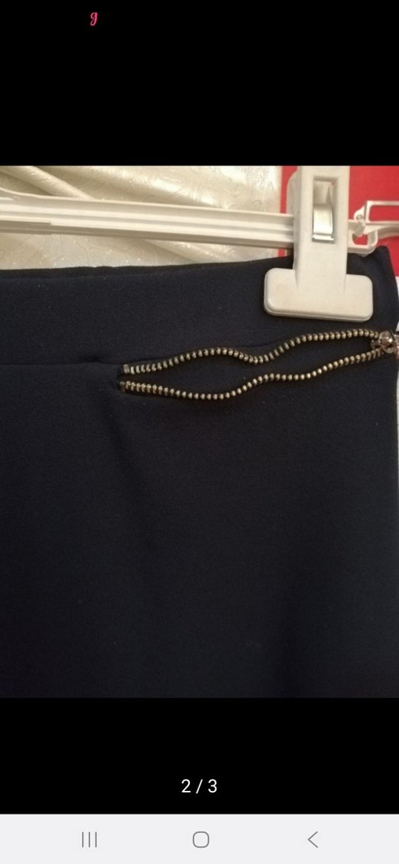 Fermuarlı Siyah Midi Kadın Etek - Görsel 2