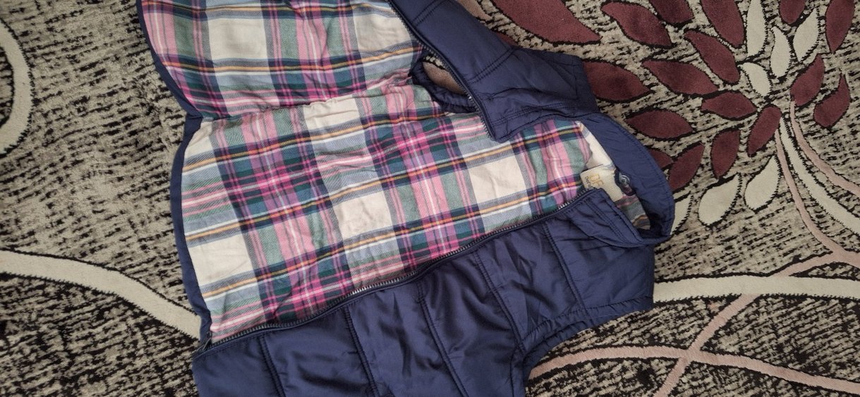 kız Çocuk Koyu Mavi Fermuarlı Yelek - Görsel 2