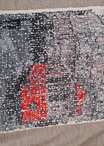 Gri Baskılı Kız Hırka Uzun Kollu - Görsel 3