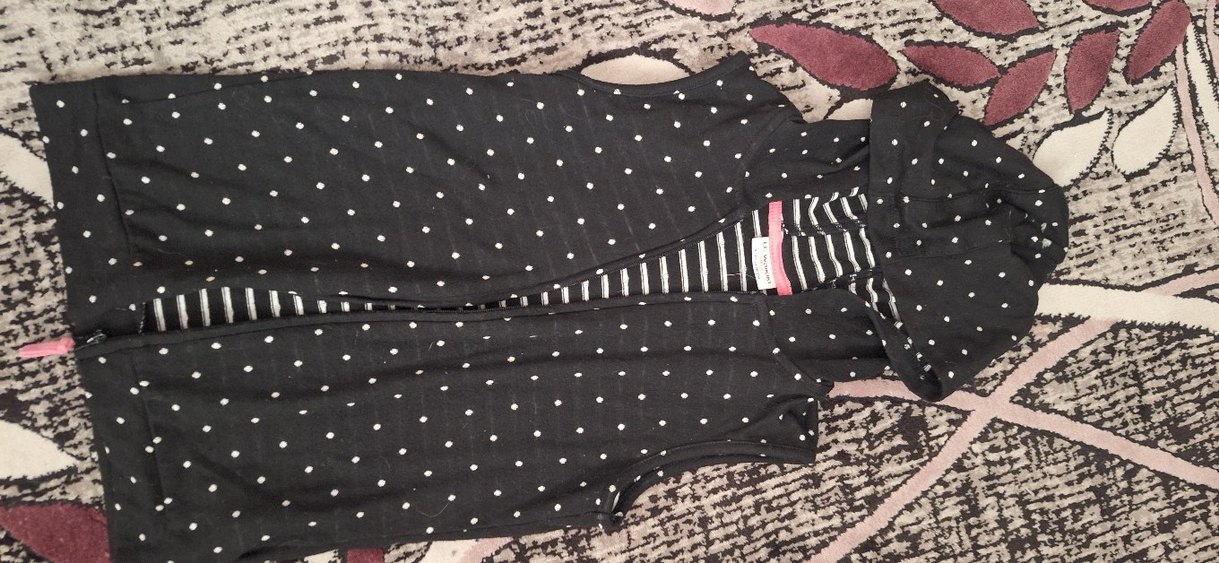 Gri Baskılı Kız Hırka Uzun Kollu - Görsel 5