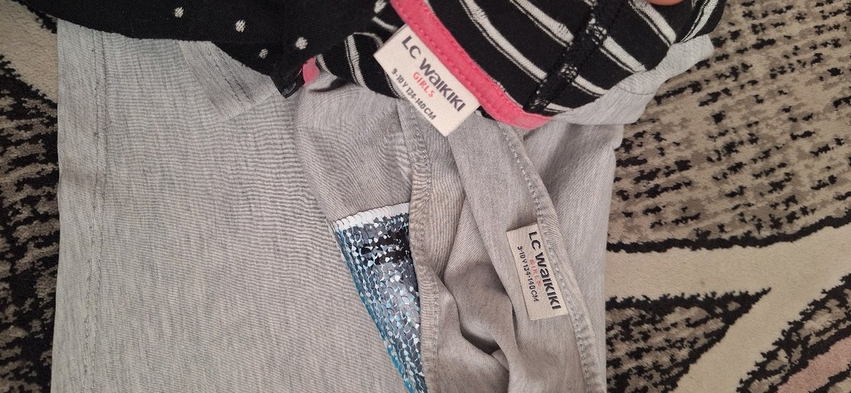 Gri Baskılı Kız Hırka Uzun Kollu - Görsel 4