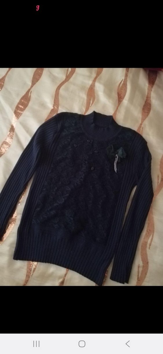 Siyah Boğazlı Triko Kadın Kazak - Görsel 2