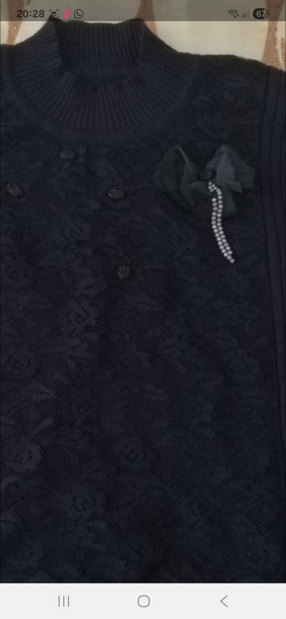 Siyah Boğazlı Triko Kadın Kazak - Görsel 3