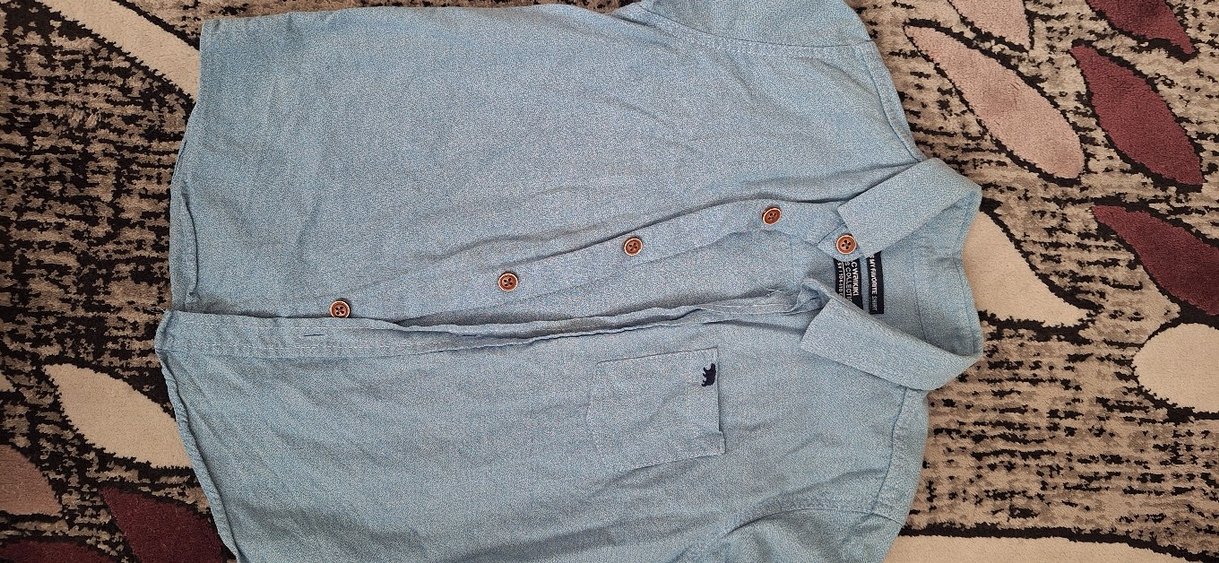 Erkek Gömlek Uzun Kollu Denim Düğmeli - Görsel 2