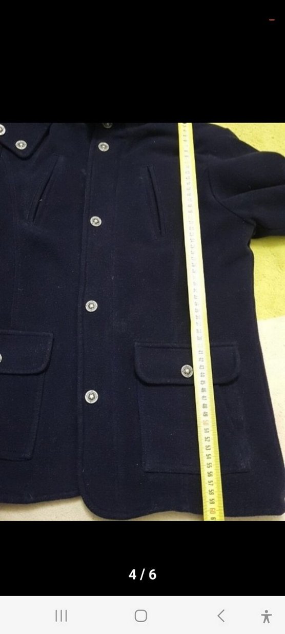 Düğmeli Lacivert Midi Erkek Mont - Görsel 5