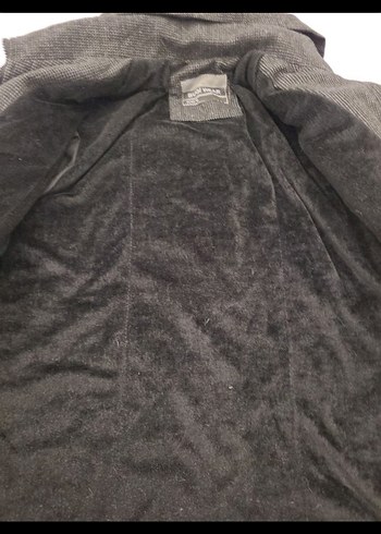 Gri Düğmeli Erkek Yün Kaban - Görsel 8