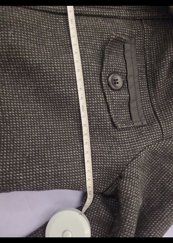 Gri Düğmeli Erkek Yün Kaban - Görsel 3