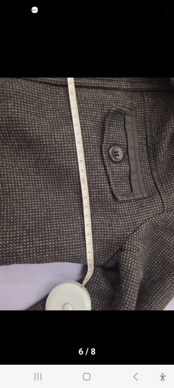 Gri Düğmeli Erkek Yün Kaban - Görsel 3