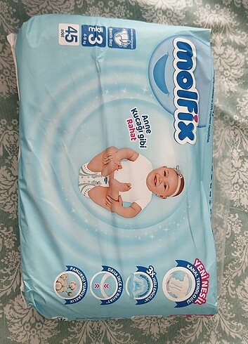 3 Beden: 4-9 kg Beden Molfix 3 Numara Bebek Bezi